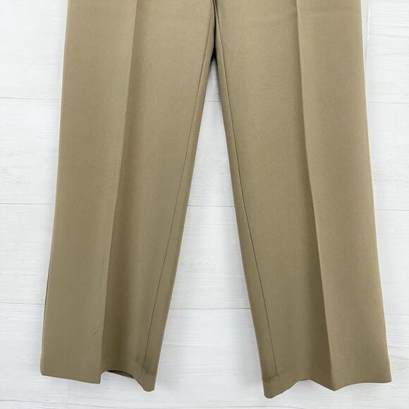 Theory Admiral Crepe High Waist Wide Leg Pants Size 4 Tan Neutral Office Preppy - Picture 3 of 16